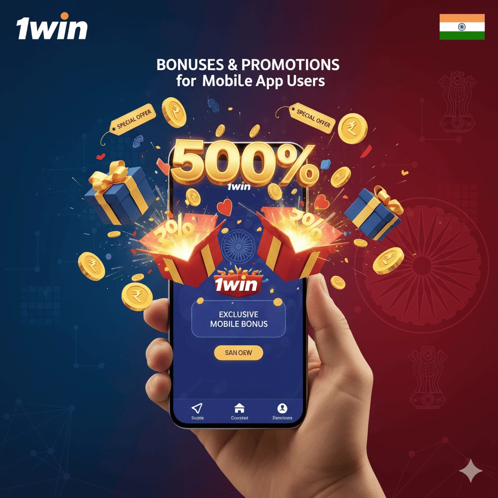Discover exclusive bonuses and promotions for 1win India mobile app users